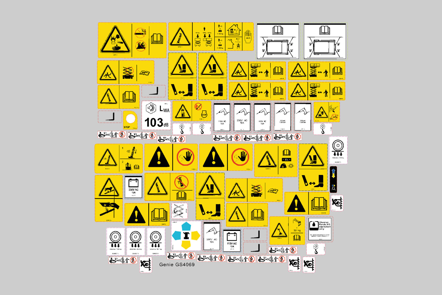 Genie GS4069 Safety Decal, Sticker Kit
