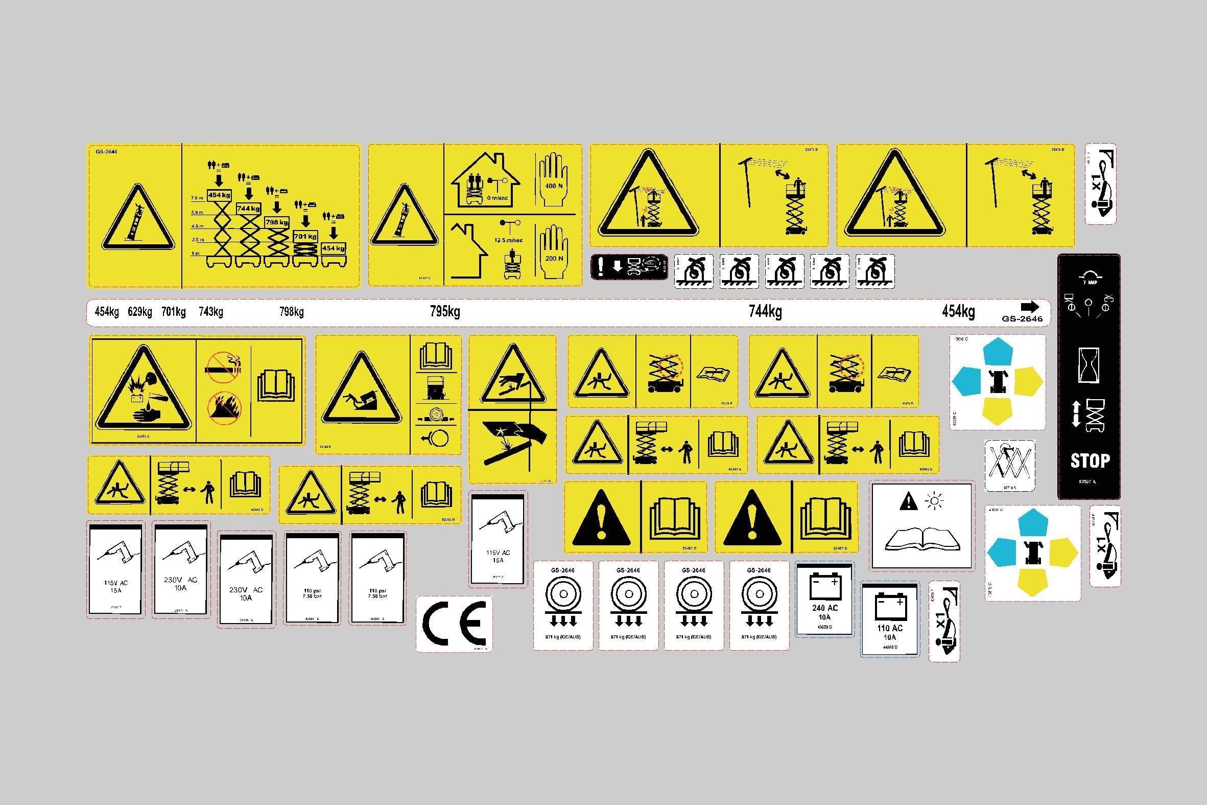 Genie GS2646 Safety Decal, Decal Kit - Safety Decals Ltd