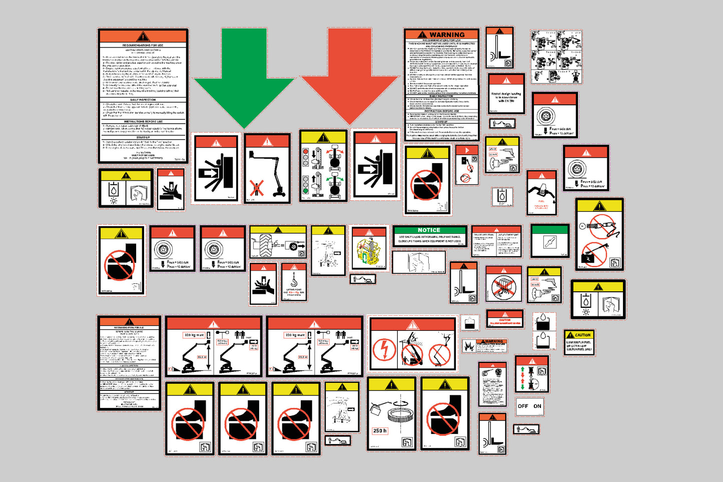 Haulotte HA260PX Safety Decal, Sticker Kit