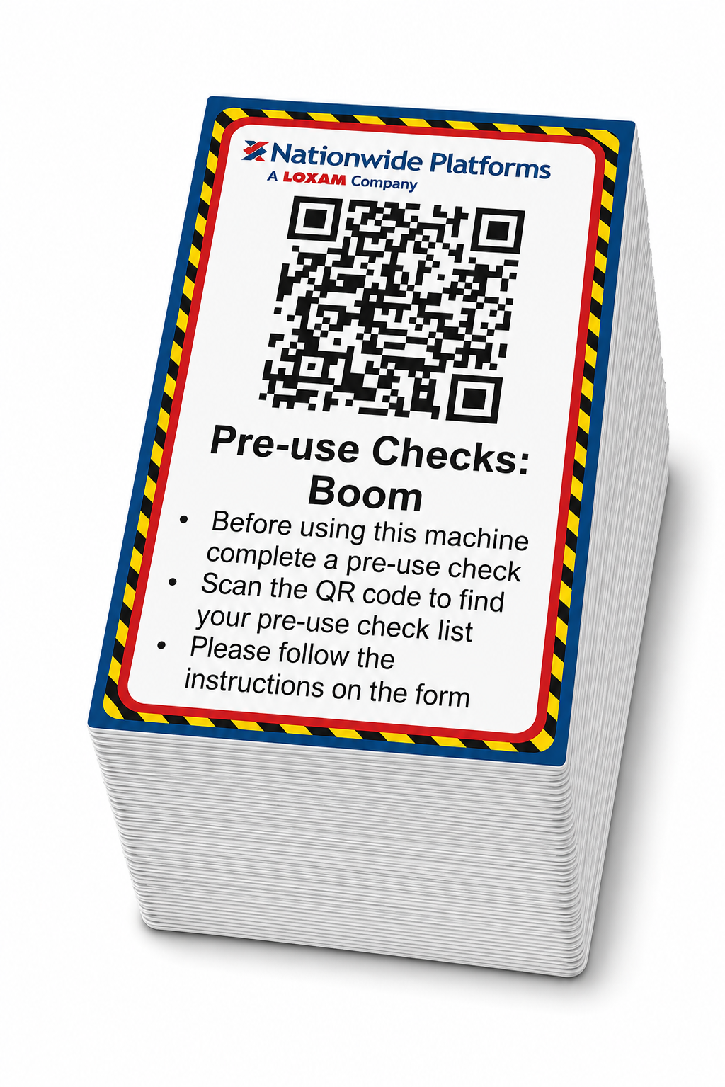Nationwide Platforms Pre-use Checks: Boom Decal