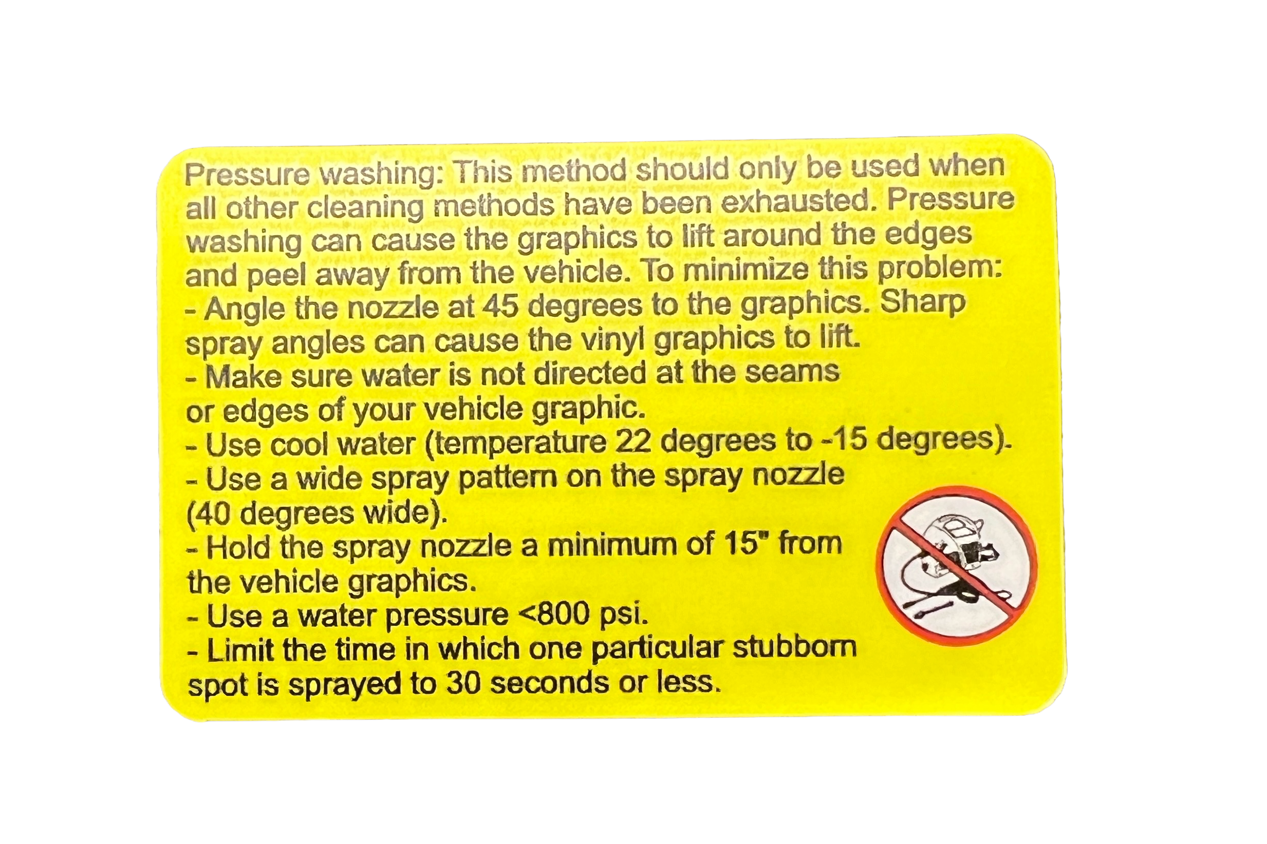 palfinger single decal,pressure washing notice.