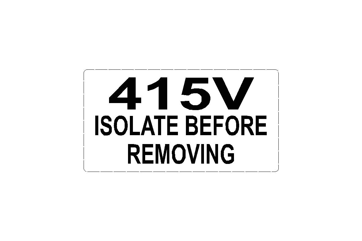 Isolate before removing 415v decal