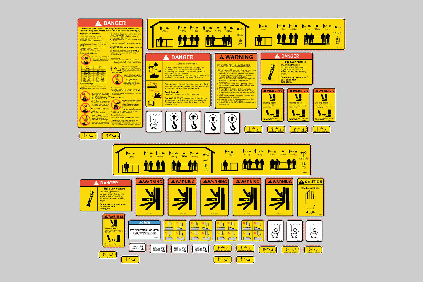 Dingli JCPT1823RTB, Safety Decals, Sticker Kit