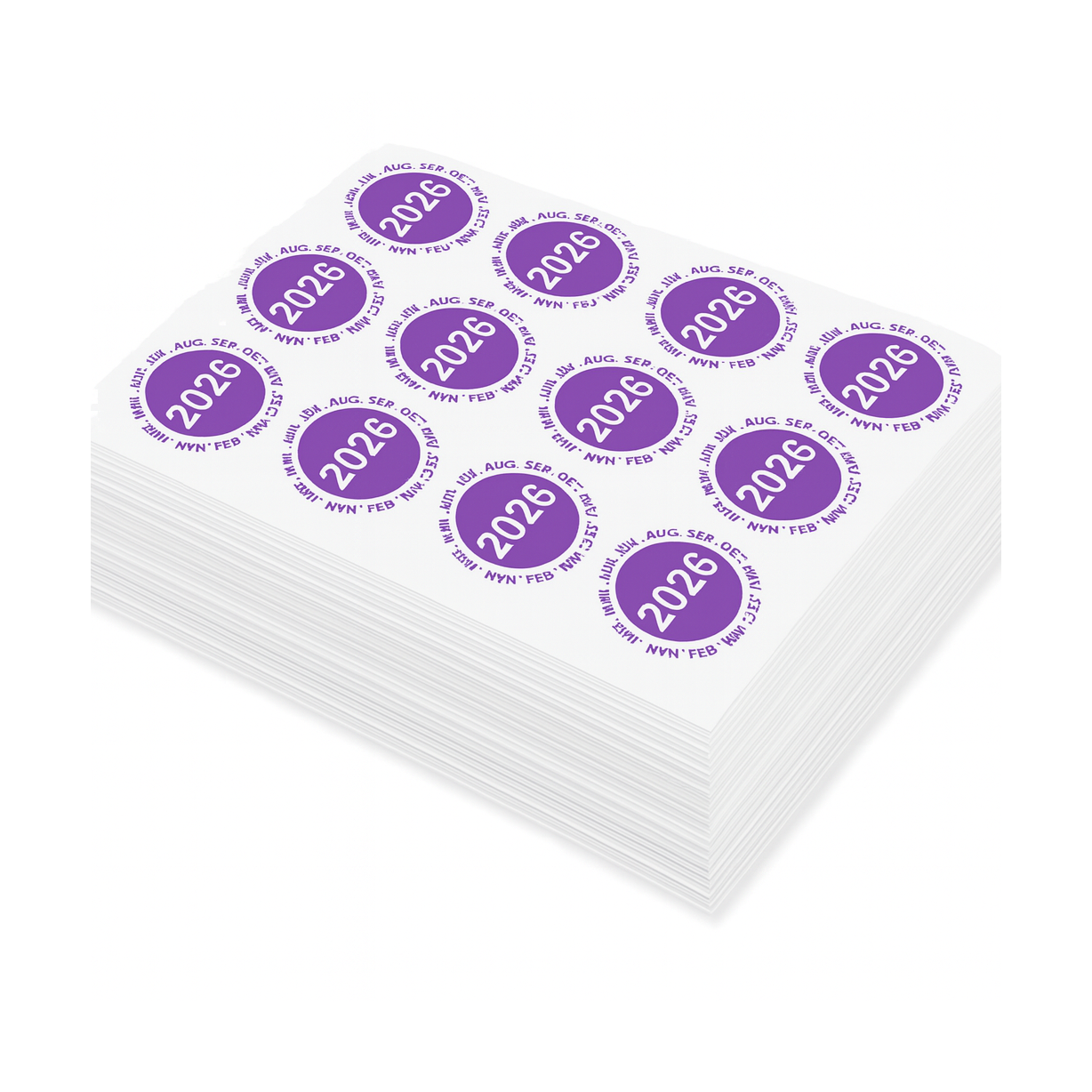 Loler Date Disk 65mm 2026(12 Per Sheet)