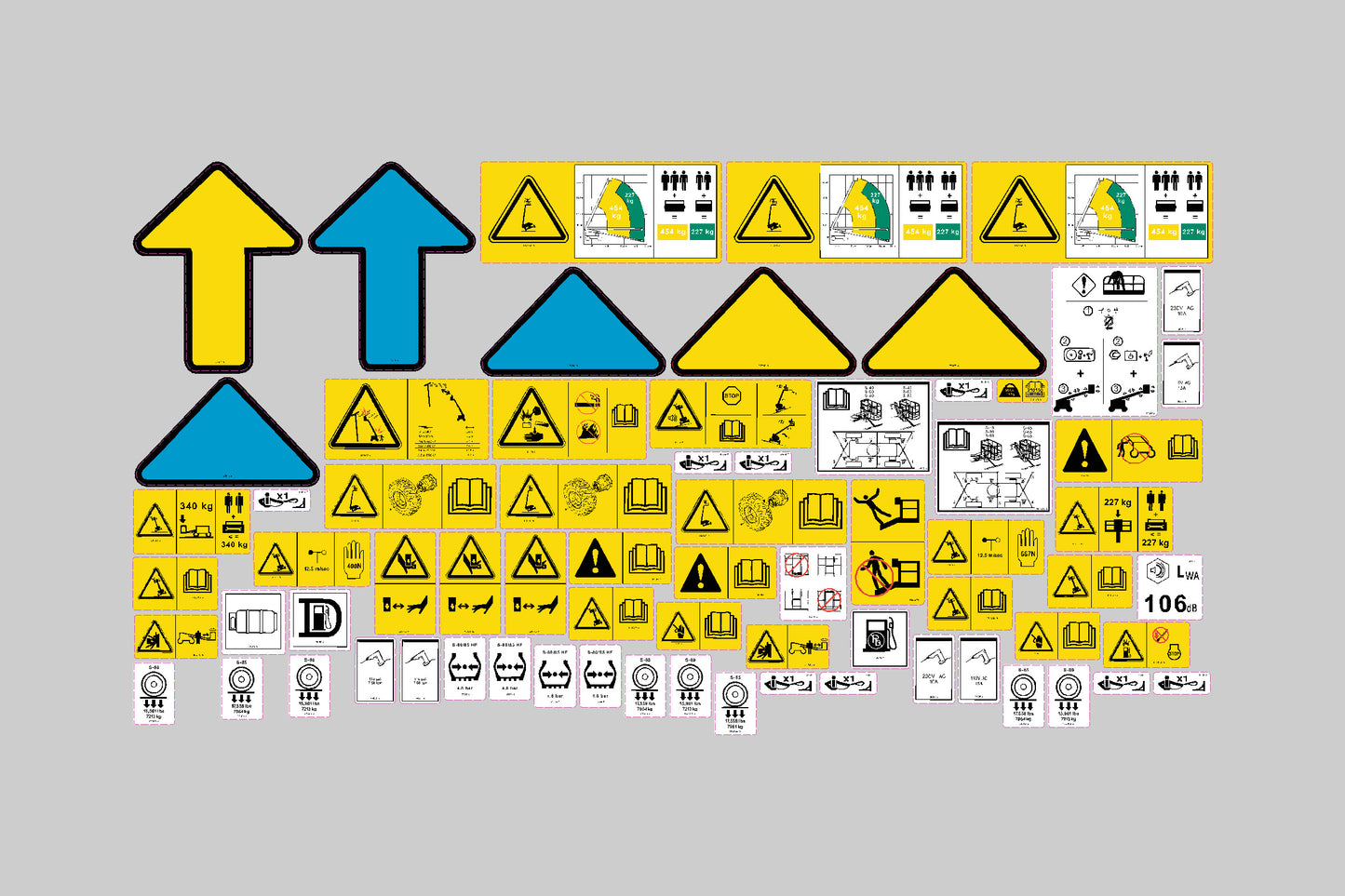 Genie S80/S85 Safety Decal Kit, from S/N 8500