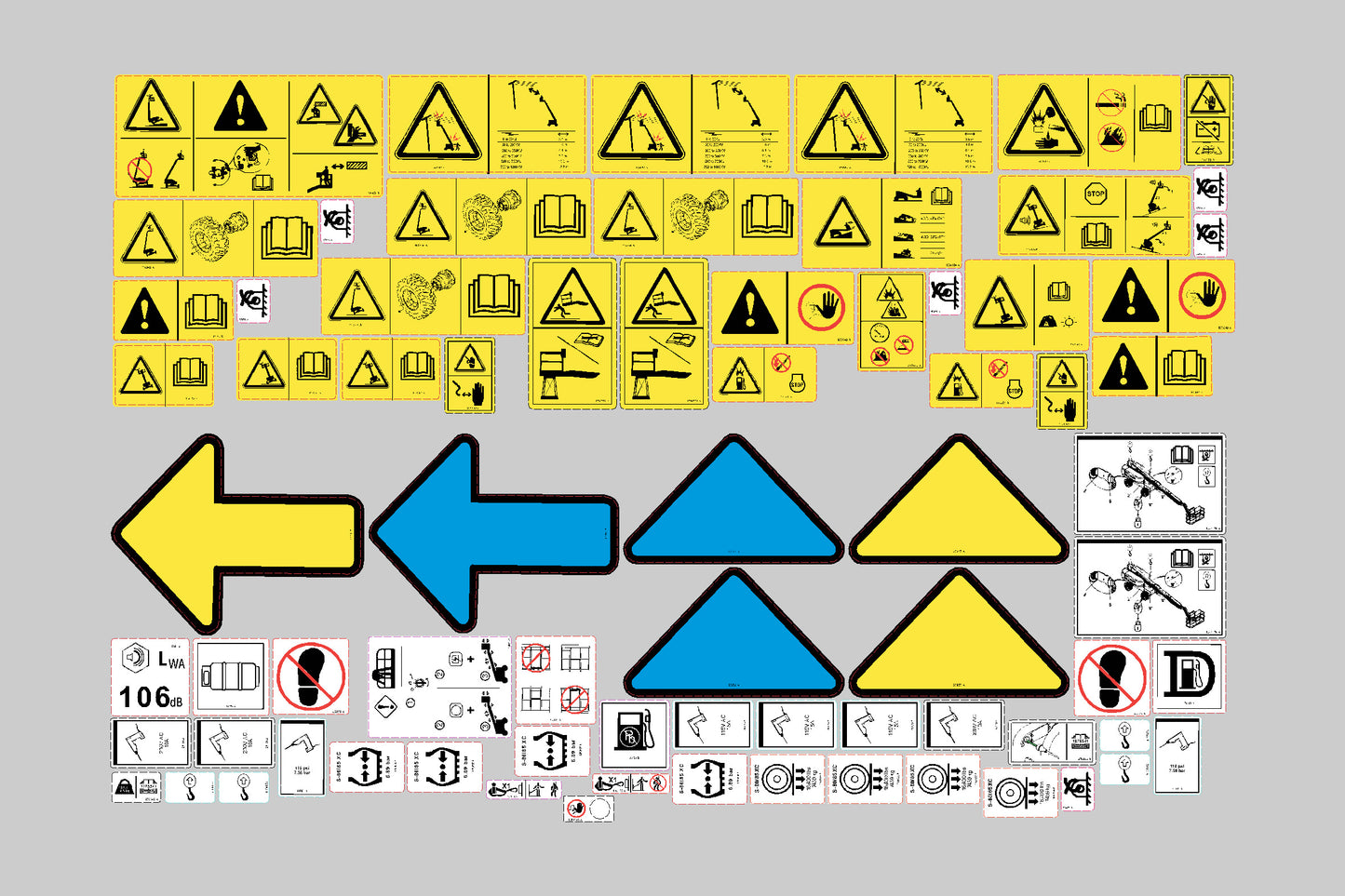 Genie S80/S85XC Safety Decal Kit, (from serial number S80XCH-104 to S80XCH-3100)