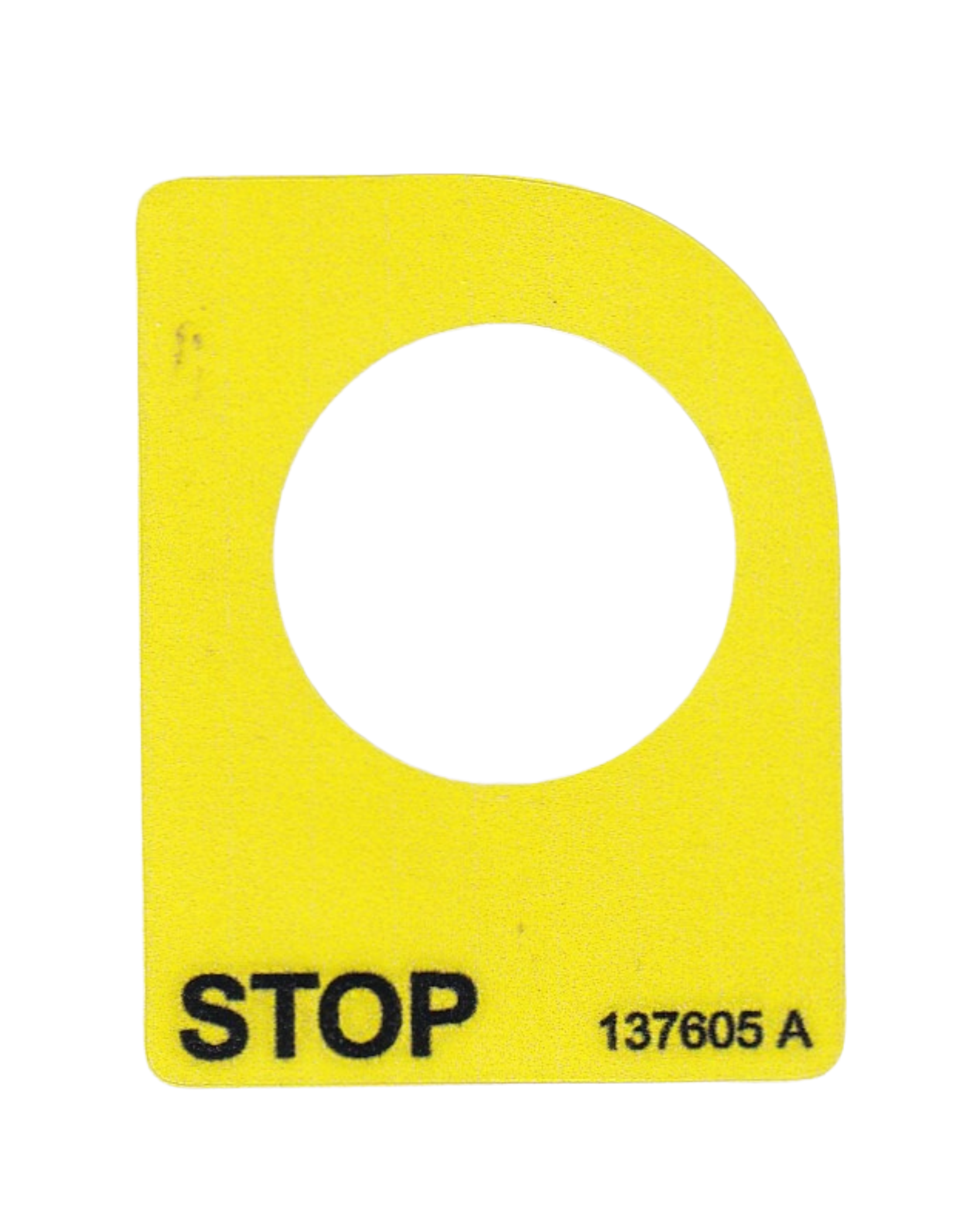 Decal single platform e-stop 137605GT