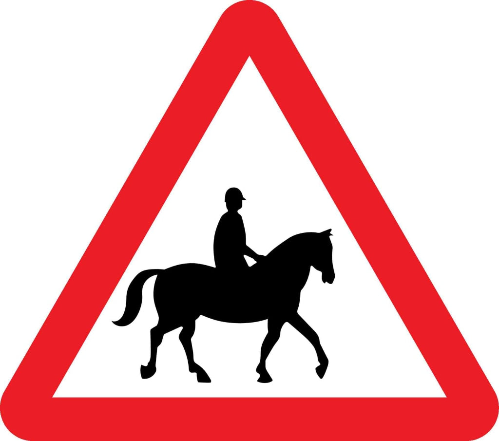 Accompanied horses or ponies likely to be in or crossing the road - Safety Decals Ltd