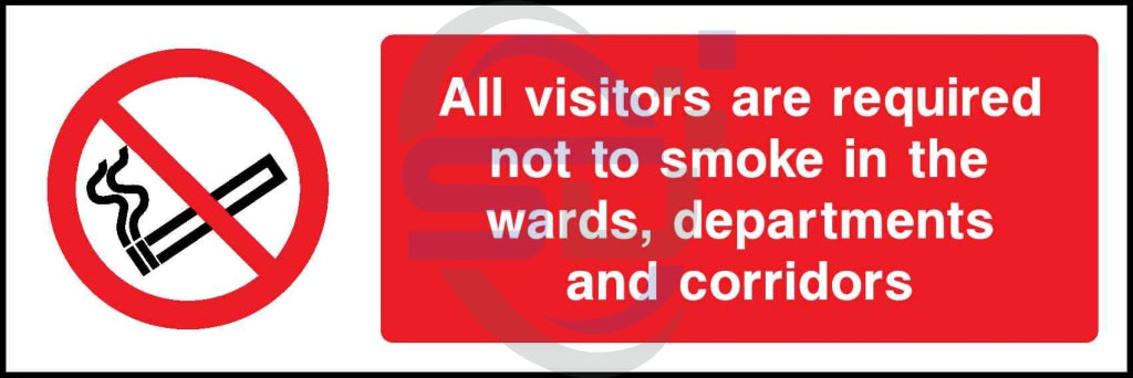 All visitors are required not to smoke in the wards - Safety Decals Ltd