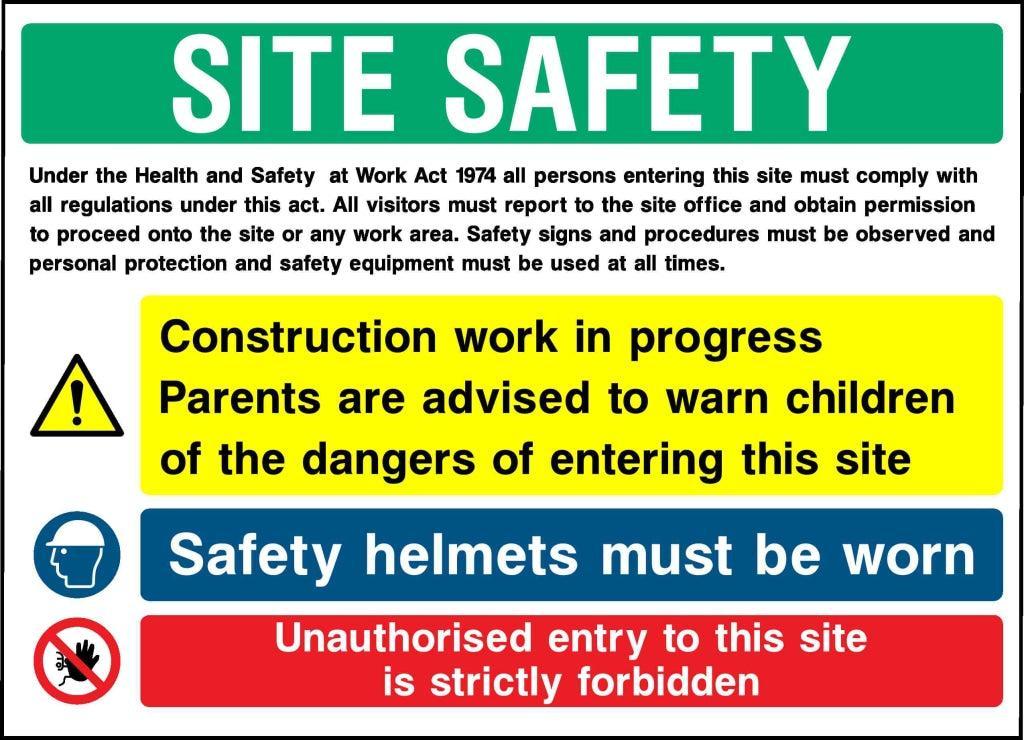 All visitors must report to the site office and obtain permission to proceed onto the site or any work area - Safety Decals Ltd