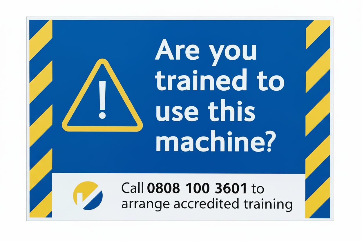 Are You Trained To Use This Machine Safety Decal - No Border