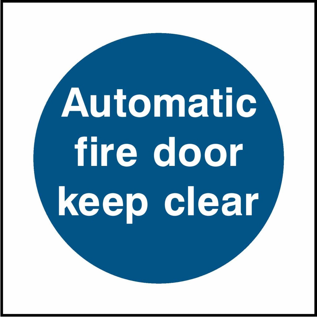 Automatic fire door keep clear - Safety Decals Ltd