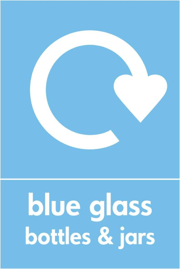 blue glass bottles & jars - Safety Decals Ltd