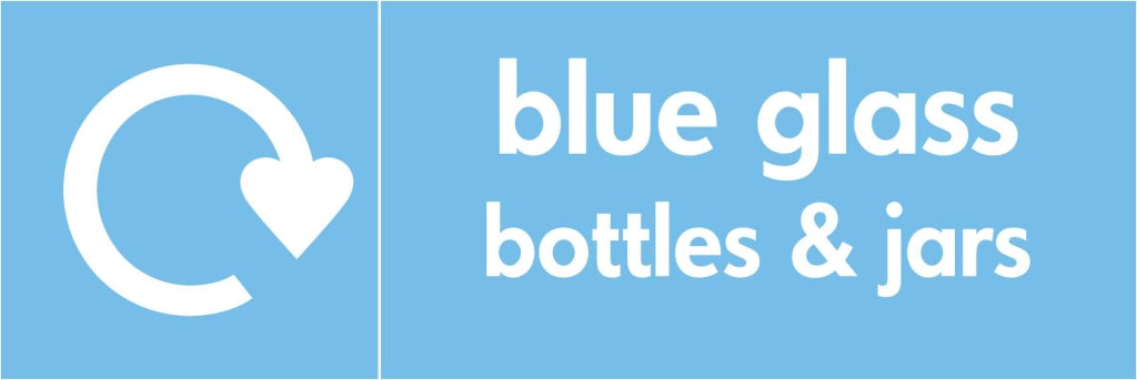 blue glass bottles & jars - Safety Decals Ltd