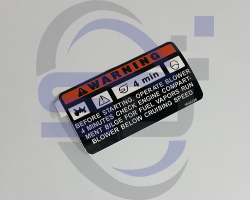 Boat safety decal, Operate Blower Before Starting, - Safety Decals Ltd