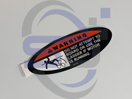 Boat safety decal, warning don't attempt to use ladder - Safety Decals Ltd