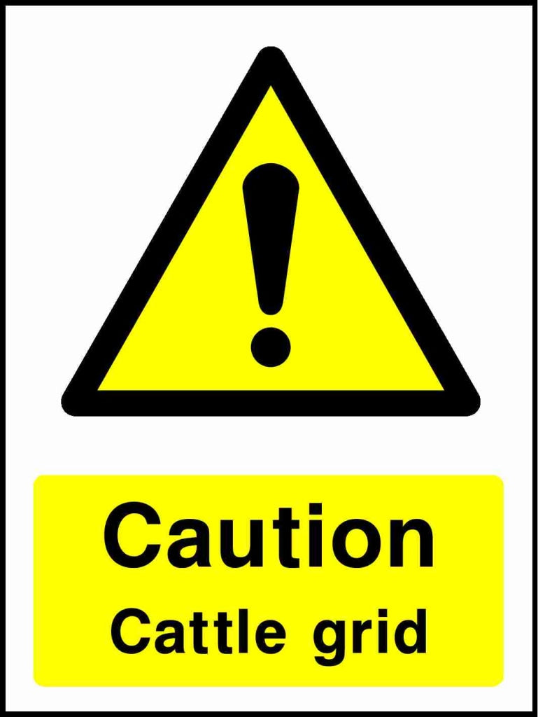 Caution Cattle grid - Safety Decals Ltd