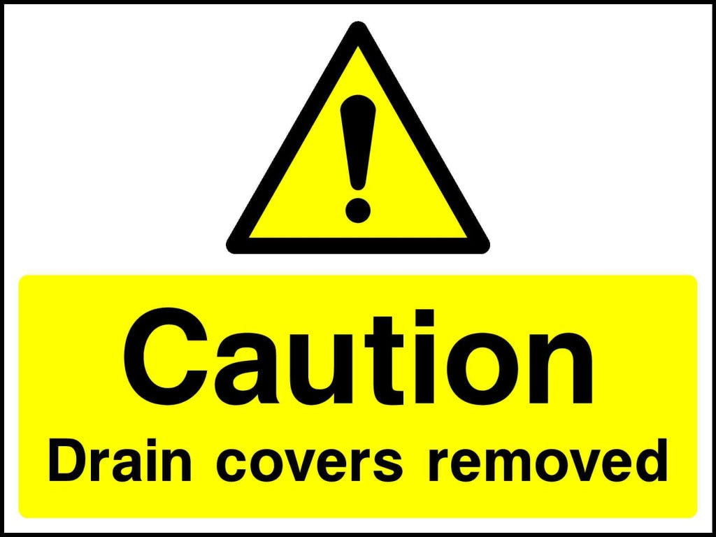 caution drain covers removed - Safety Decals Ltd