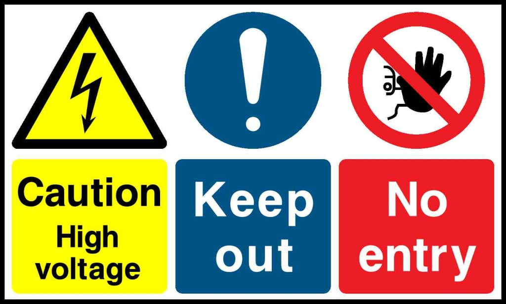 Caution High voltage, keep out, no entry - Safety Decals Ltd