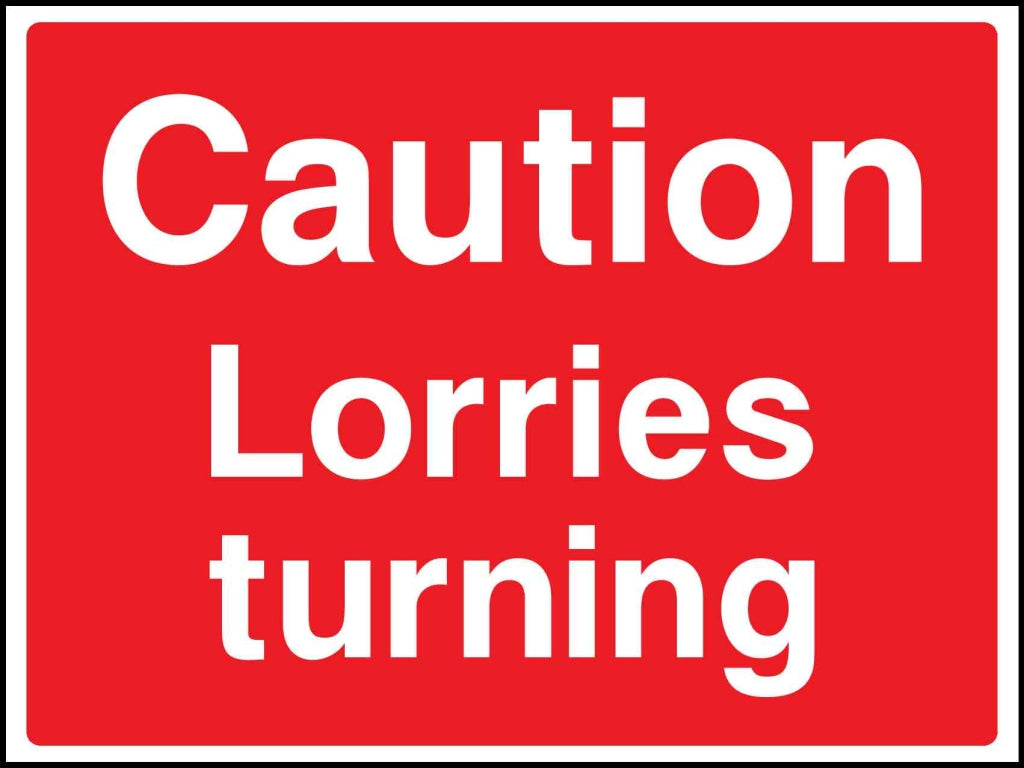 caution lorries turning - Safety Decals Ltd