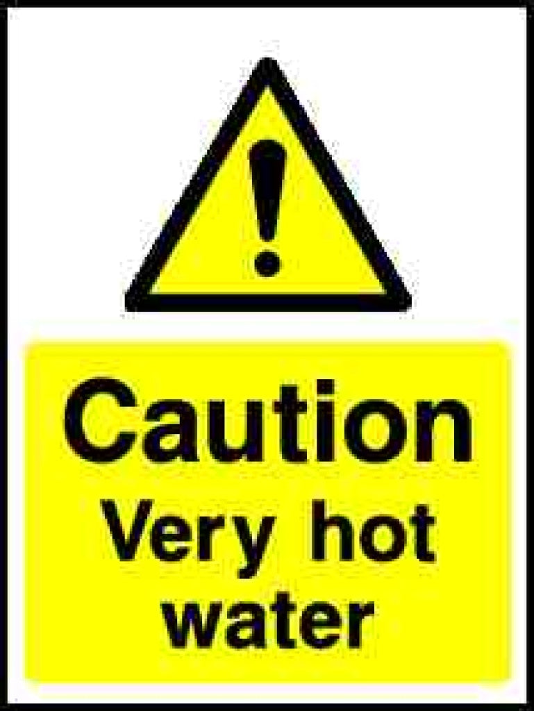 Caution Very hot water - Safety Decals Ltd