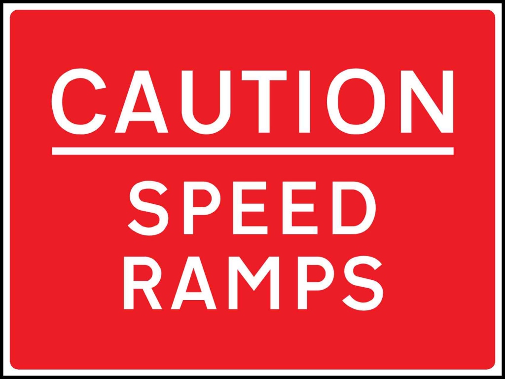 Speed Ramp With Text CAUTION SPEED RAMPS