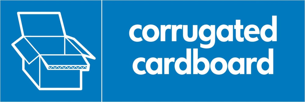 C corrugated cardboard| Recycling, Recycling Paper, Size 300x75 Safety Sign