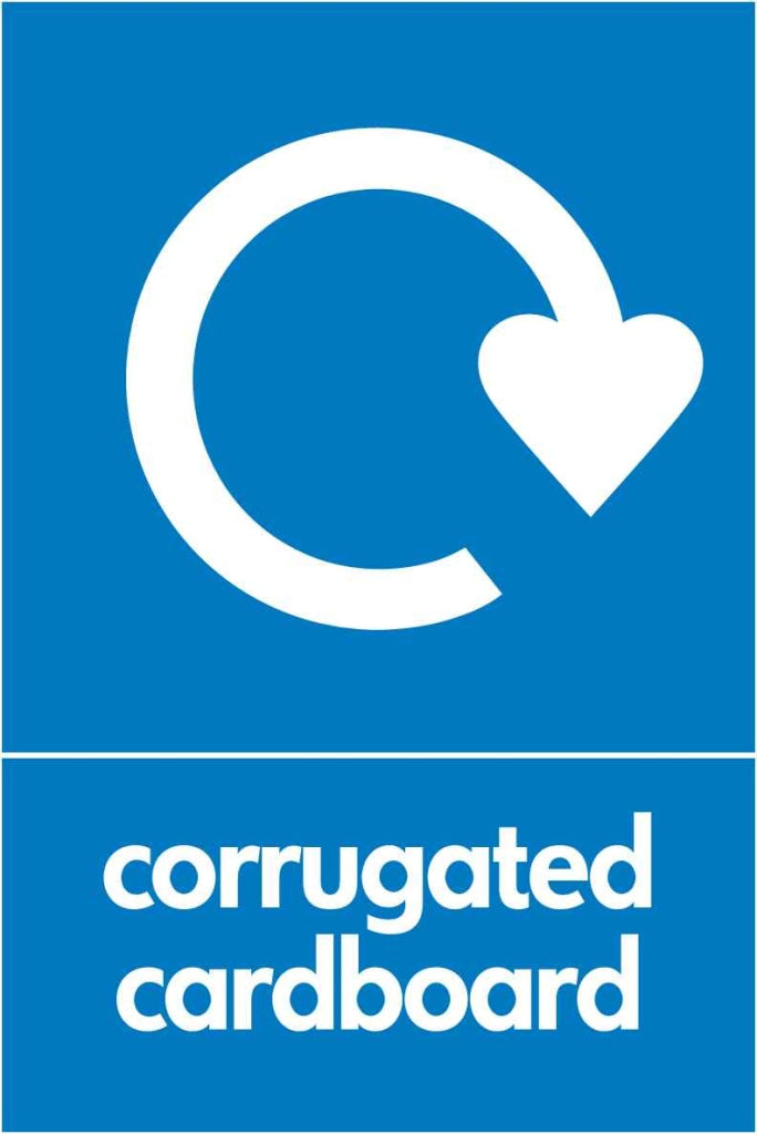 C corrugated cardboard| Recycling, Recycling Paper, Size 300x75 Safety Sign