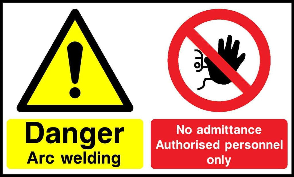 Danger Arc welding No admittance Authorised personnel only - Safety Decals Ltd