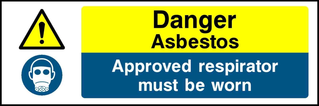 Danger Asbestos Approved respirator must be worn - Safety Decals Ltd