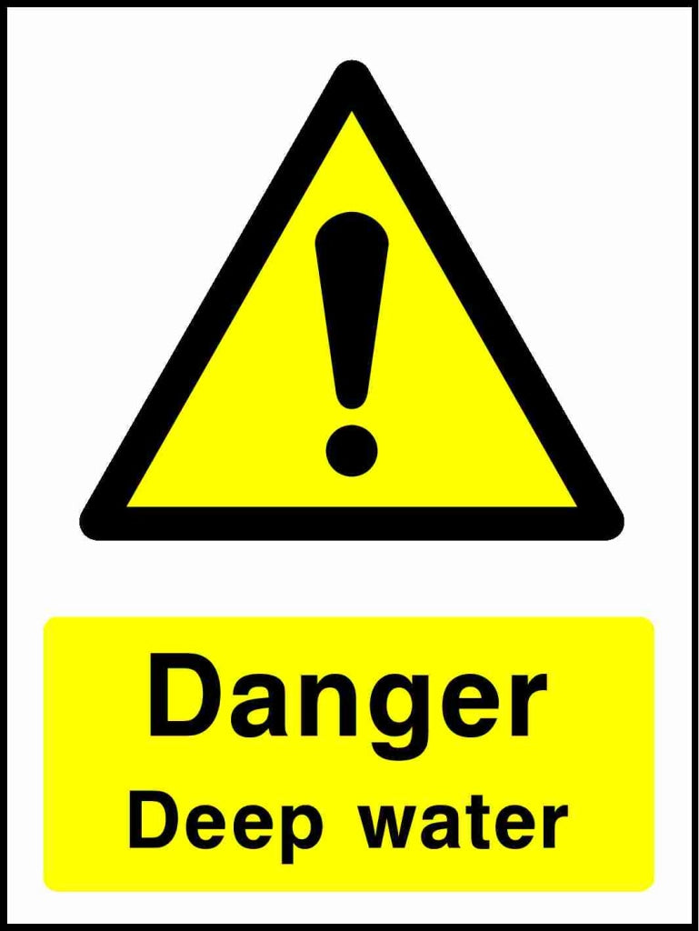 Danger Deep water - Safety Decals Ltd