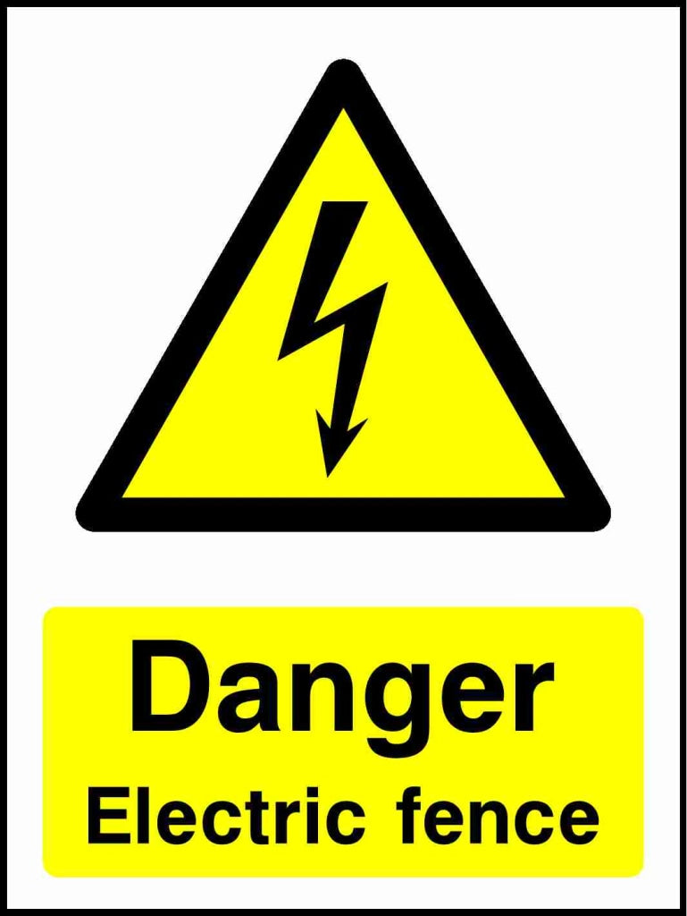 Danger Electric fence - Safety Decals Ltd