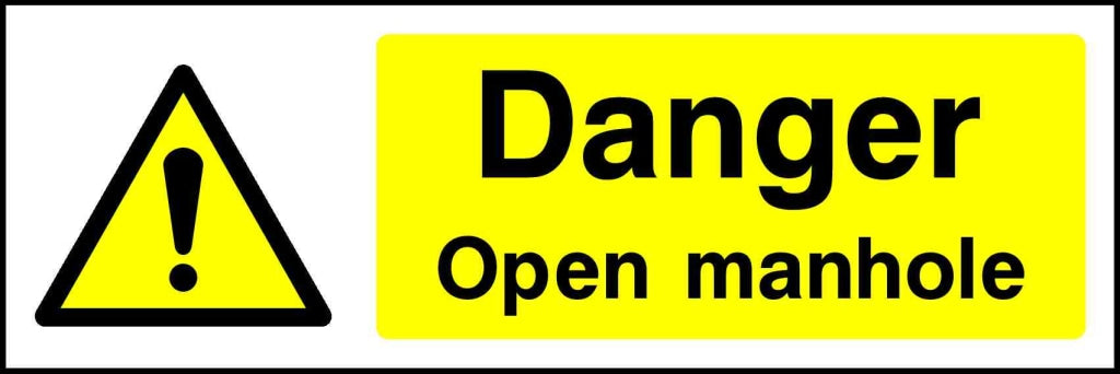 danger open manhole - Safety Decals Ltd