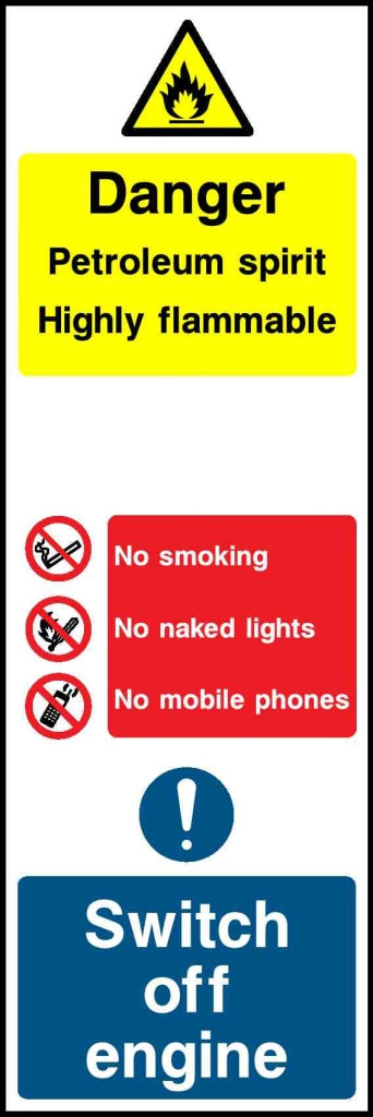 Danger Petroleum spirit Highly flammable - Safety Decals Ltd