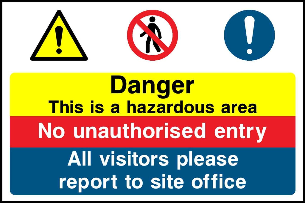 danger this is a hazardous area no unauthorised entry - Safety Decals Ltd