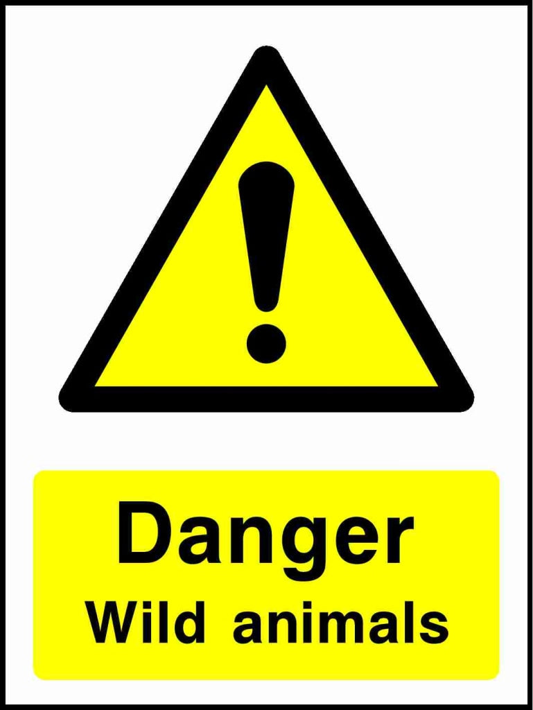 Danger Wild animals - Safety Decals Ltd