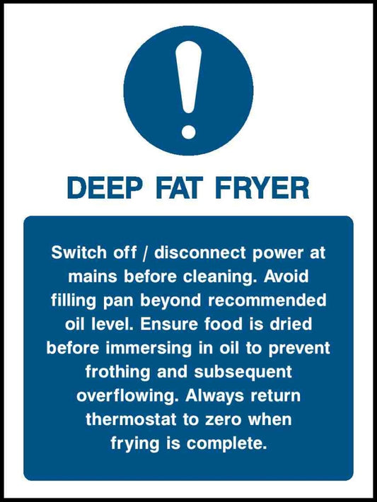 Deep Fat Fryer Switch Off/Disconnect Power At Mains Before Cleaning