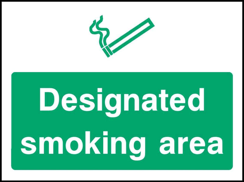 Designated smoking area| Prohibition Smoking Safety Sign