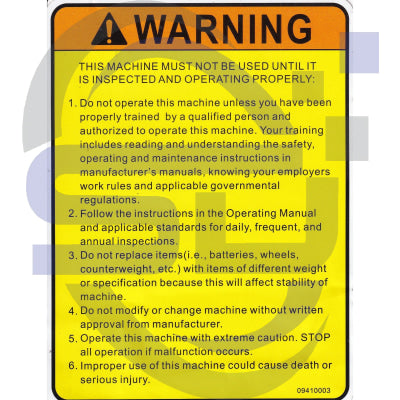 Dingli Single Decal 09410003 - Safety Decals Ltd