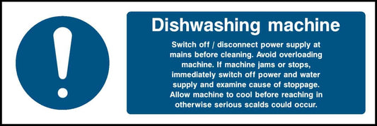 Dishwashing Machine Switch Off/Disconnect Power Supply At Mains Before Cleaning