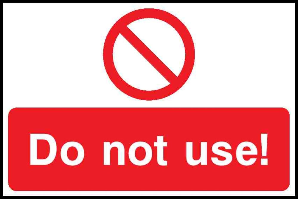 Do not use| Lockout Safety Sign