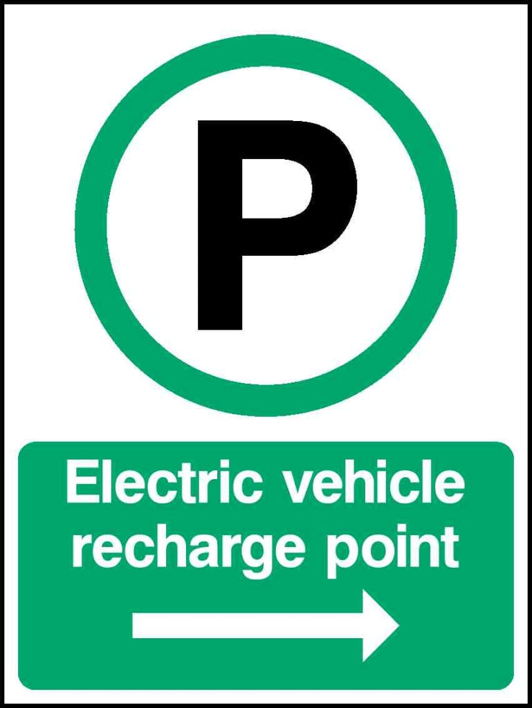 Electric vehicle recharging point only - Safety Decals Ltd