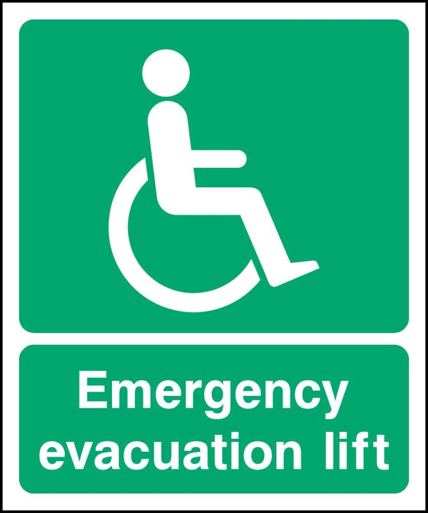 Emergency 
evacuation lift - Safety Decals Ltd