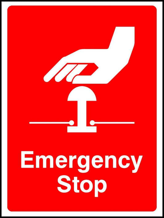 Emergency Stop - Safety Decals Ltd