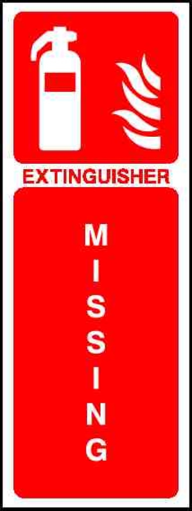 EXTINGUISHER 
MISSING - Safety Decals Ltd