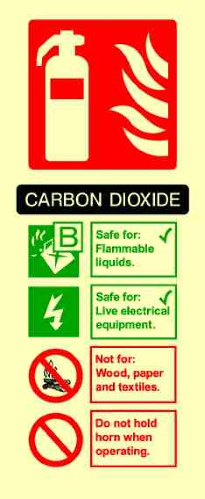 F 
CARBON DIOXIDE 
BSafe for: 
4 
Flammable liquids. 
Sa - Safety Decals Ltd