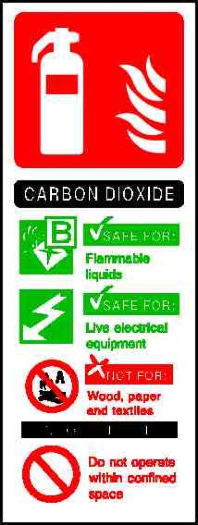 F 
CARBON DIOXIDE 
BVSAFE FOR 
Flammable liquids 
SAFE F - Safety Decals Ltd