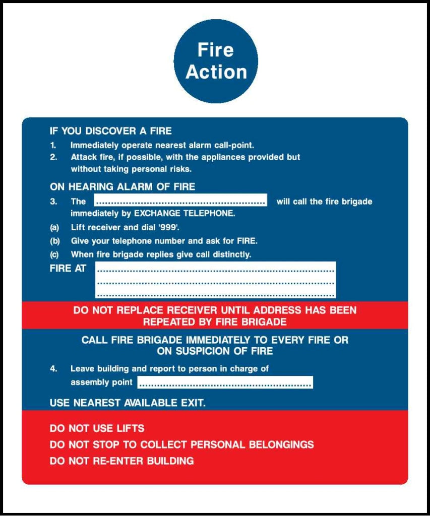 Fire Action - Safety Decals Ltd