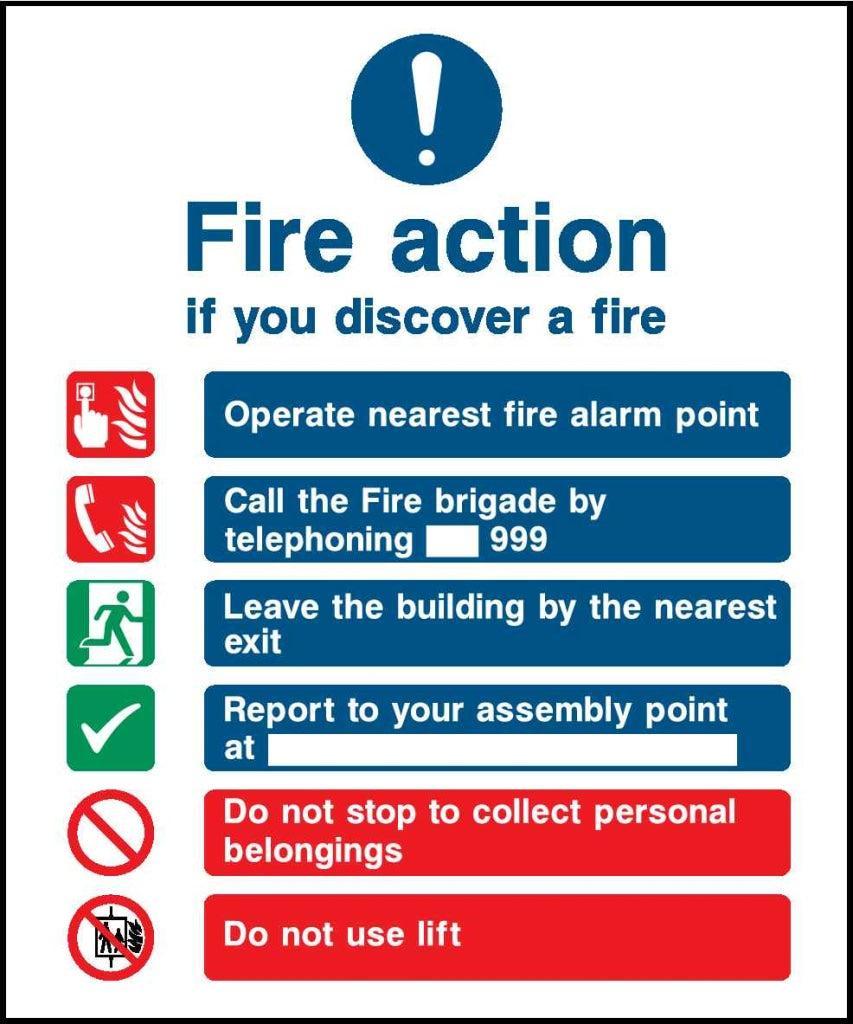 Fire action - Safety Decals Ltd
