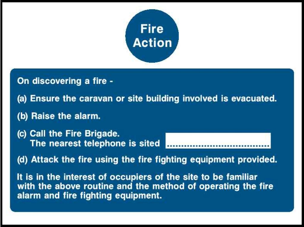 Fire Action Caravan or Building - Safety Decals Ltd